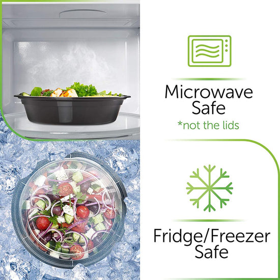 - Food Storage Containers - Disposable Meal Prep Containers - Plastic Food Containers with Lids - 10 Packs, 24 Ounces