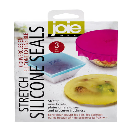 Stretch Silicone Seals, Variety Pack of 3 Reusable Silicone Food Covers in Assorted Colors