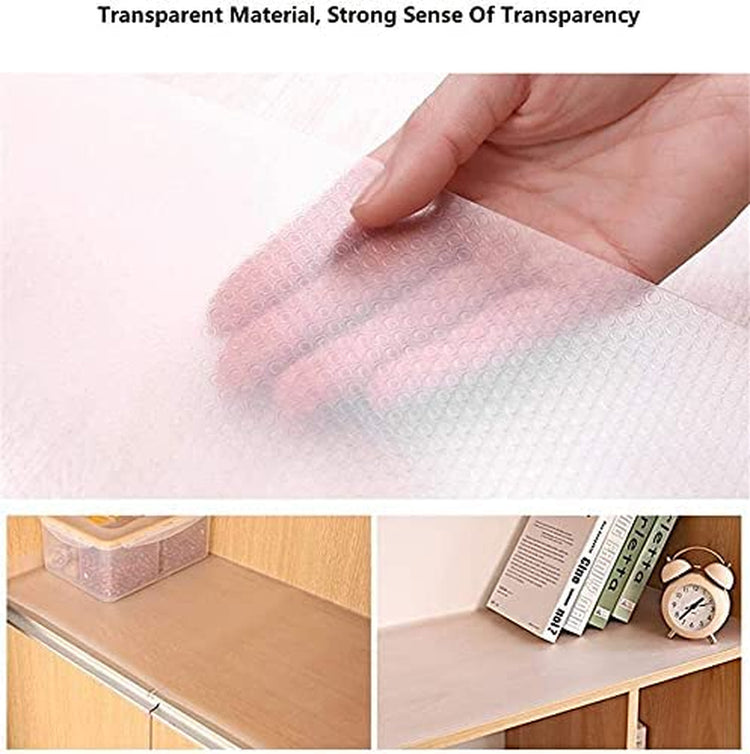 Shelf Liner Cabinet Pad Refrigerator Mat Table Mat Non Adhesive EVA Washable Drawer Liner for Kitchen Home (Clear, 17.7 ×59 Inch)