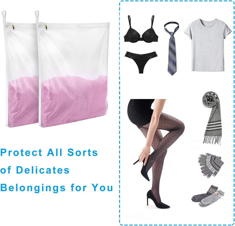 Delicates Laundry Bags, Fine Mesh Wash Bag for Lingerie, Underwear, Bra, Silk, Socks with Hanging Loop
