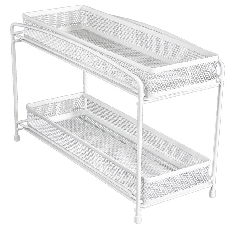 2-Tier Pull-Out Spice Organizer, White