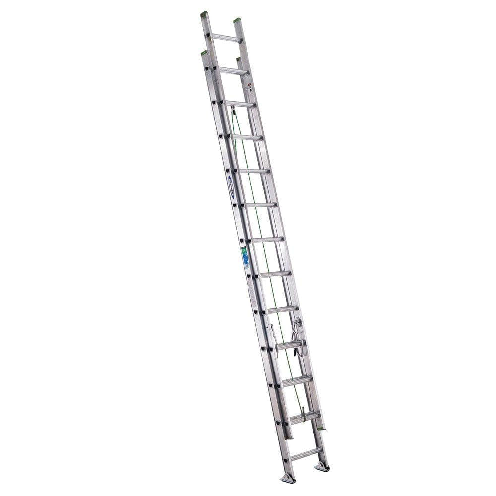 24 Ft. Aluminum Extension Ladder (23 Ft. Reach Height) with 225 Lb. Load Capacity Type II Duty Rating