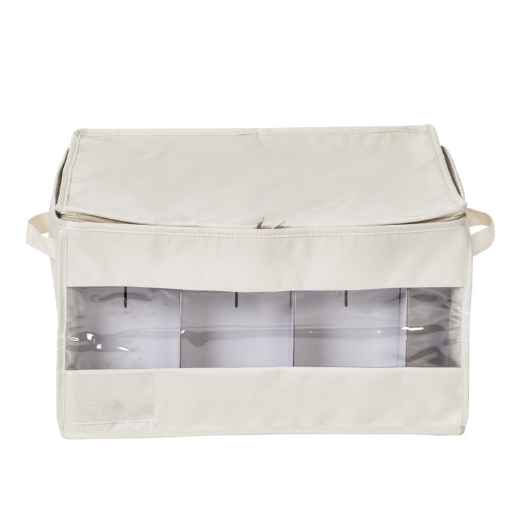Polyester Stemware Storage Box Set of 2, Natural