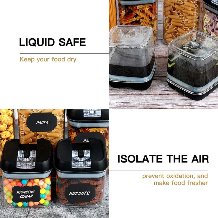 7 Pieces Airtight Food Storage Container Set Kitchen Organization Cereal Containers Storage with 8 Labels & Chalk Marker BPA Free Clear Plastic Kitchen and Pantry Organization Containers