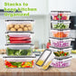 24 Pcs Food Storage Containers with Lids Airtight (12 Containers & 12 Lids), Plastic Meal Prep Container for Pantry & Kitchen Organization, Bpa-Free, Leak-Proof
