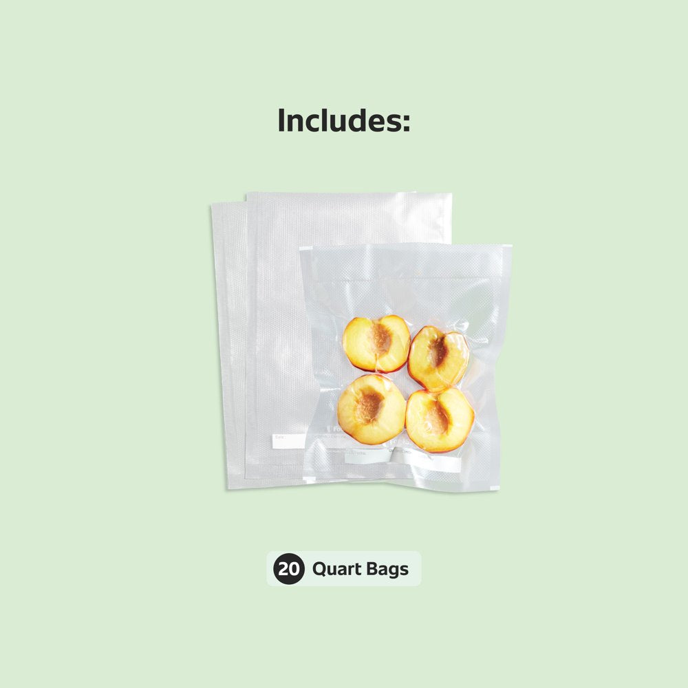 Quart Size Freezer Bags, 8" X 11", 20 Count, Clear