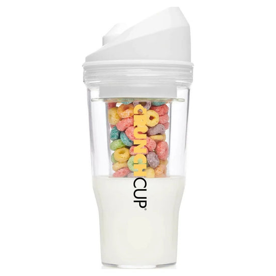 XL White: Portable Plastic Cereal Cup for Breakfast on the Go, Bpa-Free & Dishwasher-Safe