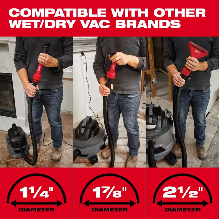 M18 FUEL 9 Gal. Cordless Dual-Battery Wet/Dry Shop Vacuum with AIR-TIP 1-1/4 In. - 2-1/2 In. (4- Piece) Automotive Kit