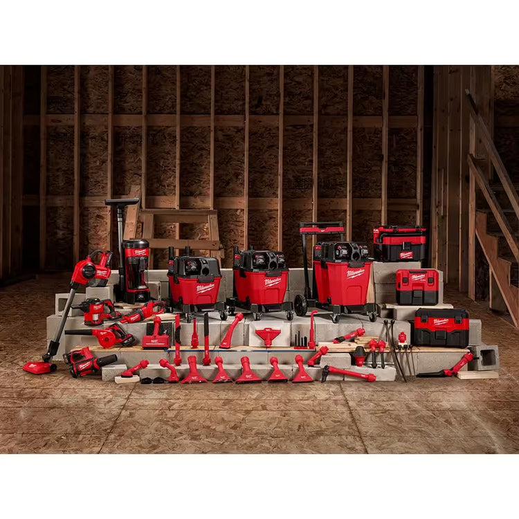 M18 FUEL 9 Gal. Cordless Dual-Battery Wet/Dry Shop Vacuum with AIR-TIP 1-1/4 In. - 2-1/2 In. (4- Piece) Automotive Kit