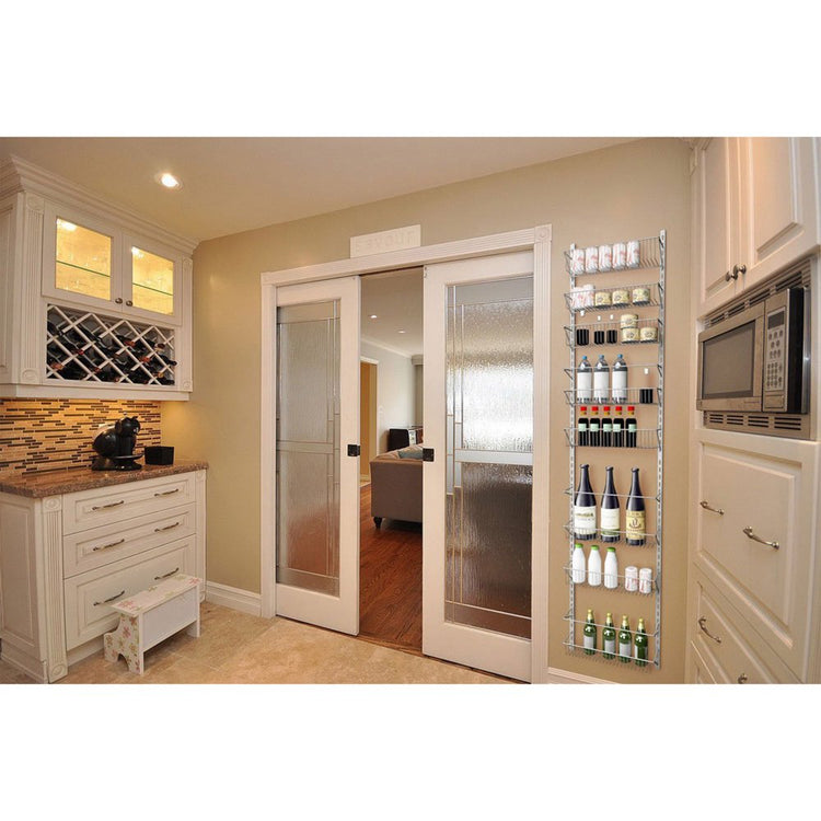 Over-The-Door White Metal Kitchen Storage Spice Shelves