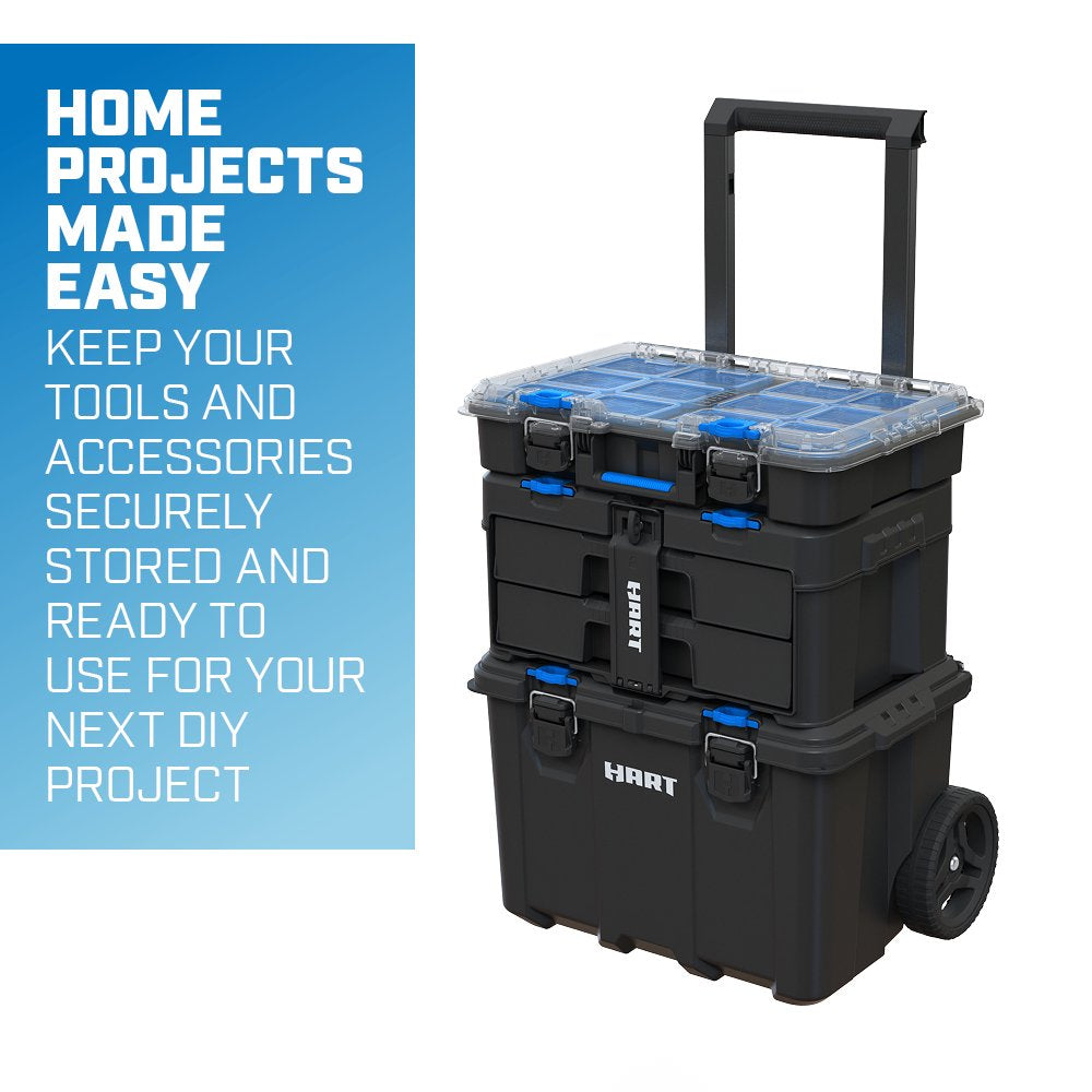 Stack Cart, Mobile Tool Box for Hardware Storage, Fits 7 Parts Modular Storage System and Suits  Power Tools