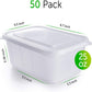- Food Storage Containers with Lids - Plastic Meal Prep Containers - 50 Pack, 25 Ounce