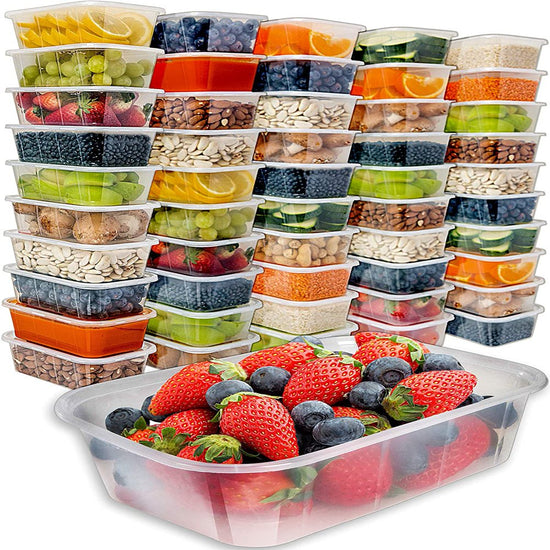 - Food Storage Containers with Lids - Plastic Meal Prep Containers - 50 Pack, 25 Ounce