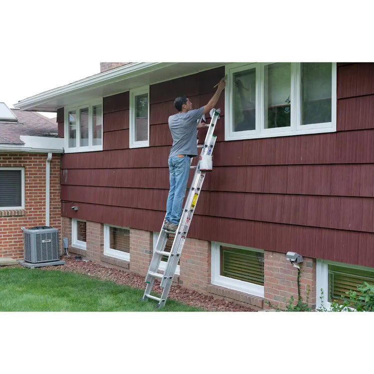 24 Ft. Aluminum Extension Ladder (23 Ft. Reach Height) with 225 Lb. Load Capacity Type II Duty Rating