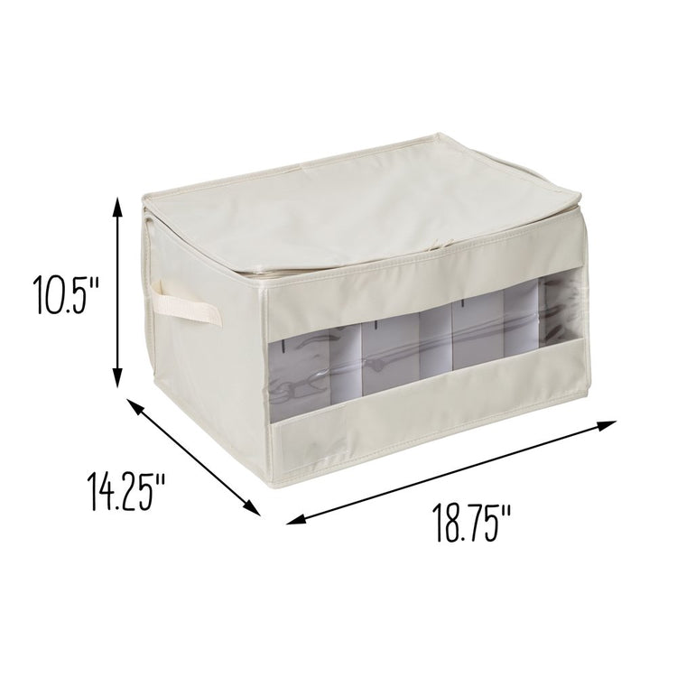 Polyester Stemware Storage Box Set of 2, Natural