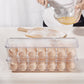 Egg Storage Container for Refrigerator,  2 PACK Egg Holder, Stackable Tray Holds 14 Eggs
