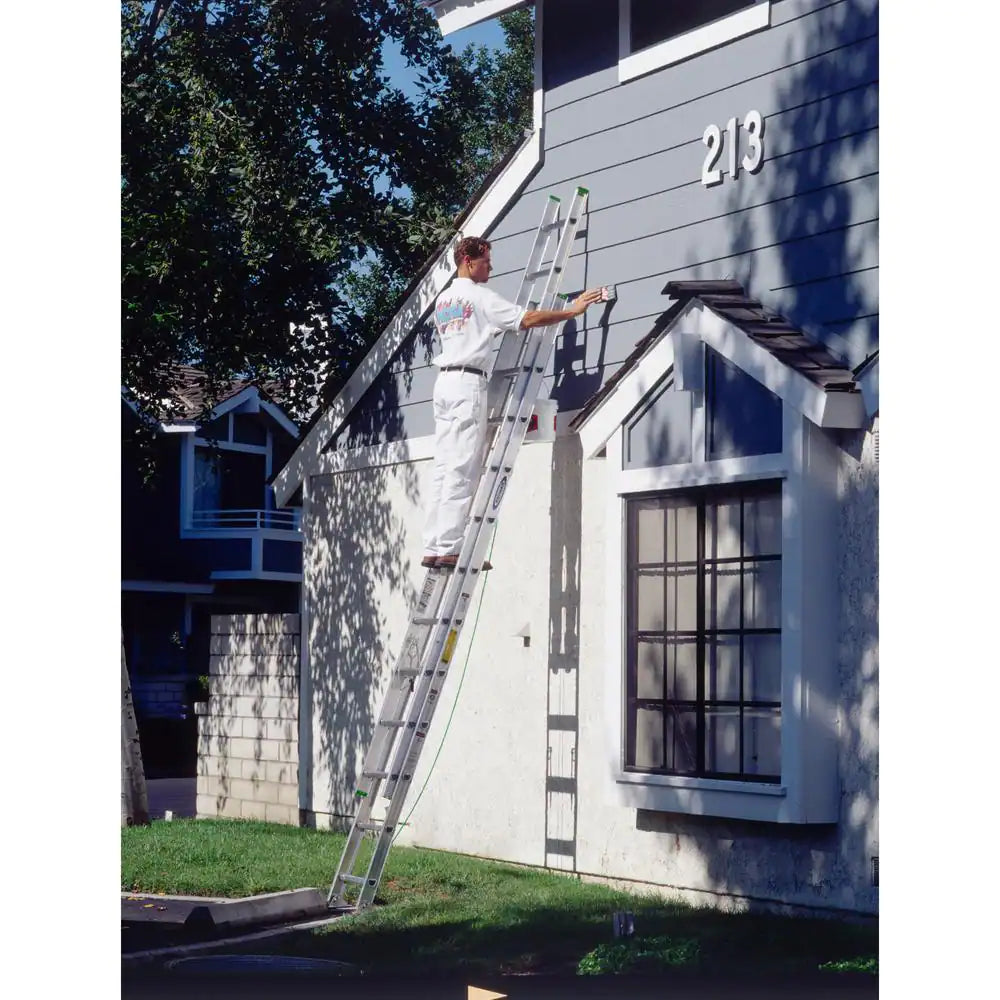 24 Ft. Aluminum Extension Ladder (23 Ft. Reach Height) with 225 Lb. Load Capacity Type II Duty Rating