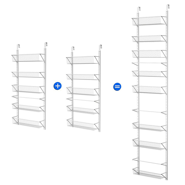 Over-The-Door White Metal Kitchen Storage Spice Shelves