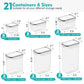 Airtight Food Storage Container Set, 21 Pcs Food Canisters for Kitchen, Pantry Organization and Storage, Plastic Cereal Container with Easy Lock Lids, Labels, Marker & Spoon Set