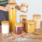 7 PACK Glass Jar with Bamboo Lids,  Glass Food Storage Canister Set, for Kitchen, Pantry Organization