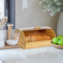 Bamboo Bread Box, Large Storage, Acrylic Easy Glide Cover with Handle, Polished Brown