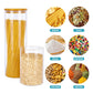 7 PACK Glass Jar with Bamboo Lids,  Glass Food Storage Canister Set, for Kitchen, Pantry Organization