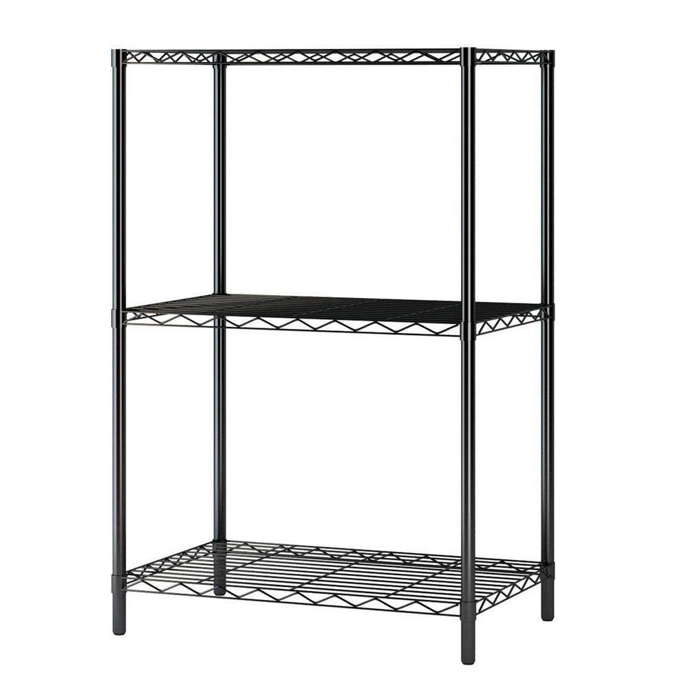 Ktaxon 3 Tier Black Heavy Duty Wire Shelves Organizer Wire Shelving Rack Unit,Metal Shelf