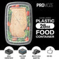 5-Pack Meal Prep Plastic Microwavable Food Storage Containers with Lids 28 Oz. 1 Compartment Black Rectangular Reusable Lunch Boxes