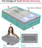 Breathable under Bed Storage Bags with 4 Reinforced Handles and Sturdy Side Wall, 2 Pack Eco-Friendly Underbed Clothing Blankets Organizer with 2 Strong Zippers, Herringbone Grey, MXRUBBSS2P