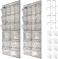 2 Pack Extra Large Hanging Crystal Clear over Door Shoe Organizers,Closet Shoe Organizer Shoe Rack Organizer Shoe Storage,12+6Pockets,8+8Hooks,Grey (59"X 21.6")