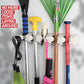 4-In W X 16-In H 1-Tier Cabinet-Mount Plastic Mop and Broom Holder
