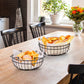 2 Tier Countertop Fruit Basket, Fruit Vegetable Storage Basket for Kitchen, Metal Wire Organization Basket, Black