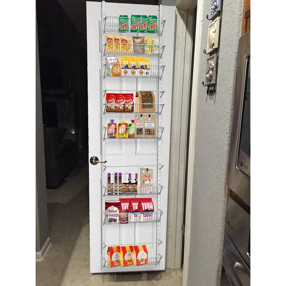 Over-The-Door White Metal Kitchen Storage Spice Shelves