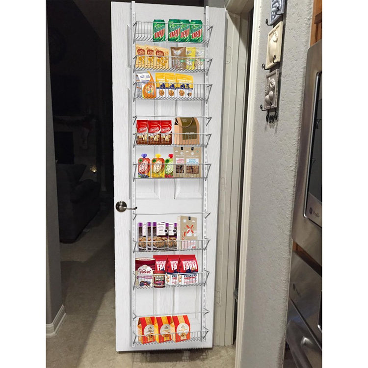 Over-The-Door White Metal Kitchen Storage Spice Shelves
