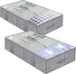 Breathable under Bed Storage Bags with 4 Reinforced Handles and Sturdy Side Wall, 2 Pack Eco-Friendly Underbed Clothing Blankets Organizer with 2 Strong Zippers, Herringbone Grey, MXRUBBSS2P