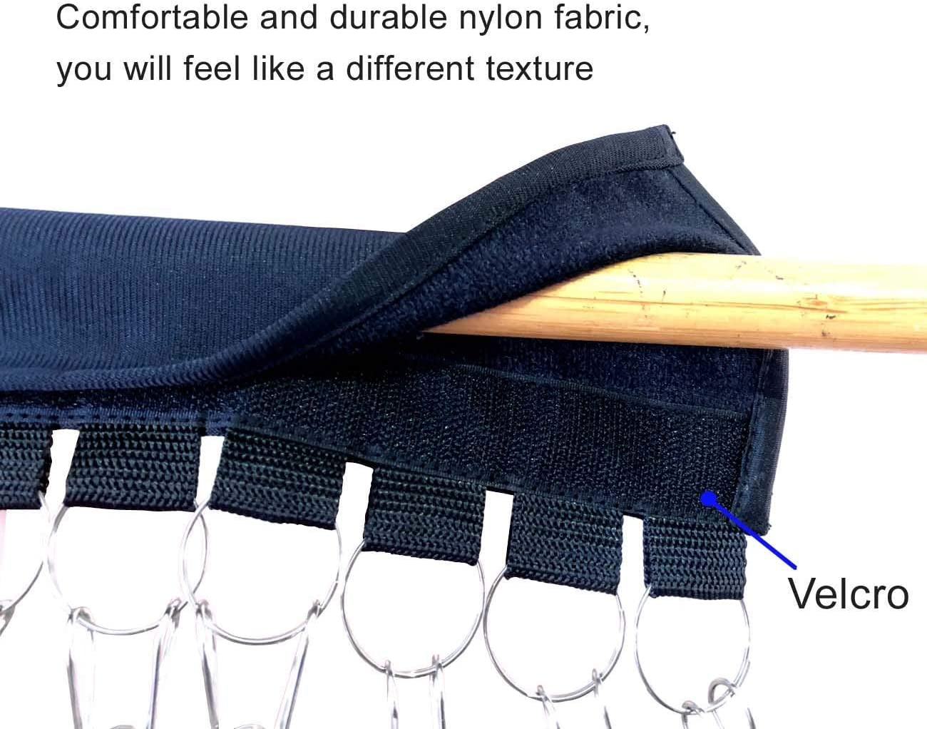 2 Pack 10 Hat Organizer Hook Loop Tape Cap Stainless Steel Organizer Hanger, Folding Clothes Hangers Foldable Clothes Drying Rack for Travel