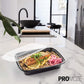 5-Pack Meal Prep Plastic Microwavable Food Storage Containers with Lids 28 Oz. 1 Compartment Black Rectangular Reusable Lunch Boxes