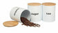 Kitchen Canister Set with Air Tight Bamboo Lids- 3 Food Storage Containers for Coffee, Tea and Sugar