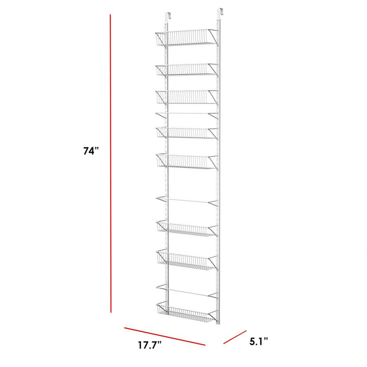 Over-The-Door White Metal Kitchen Storage Spice Shelves