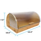 Bamboo Bread Box, Large Storage, Acrylic Easy Glide Cover with Handle, Polished Brown