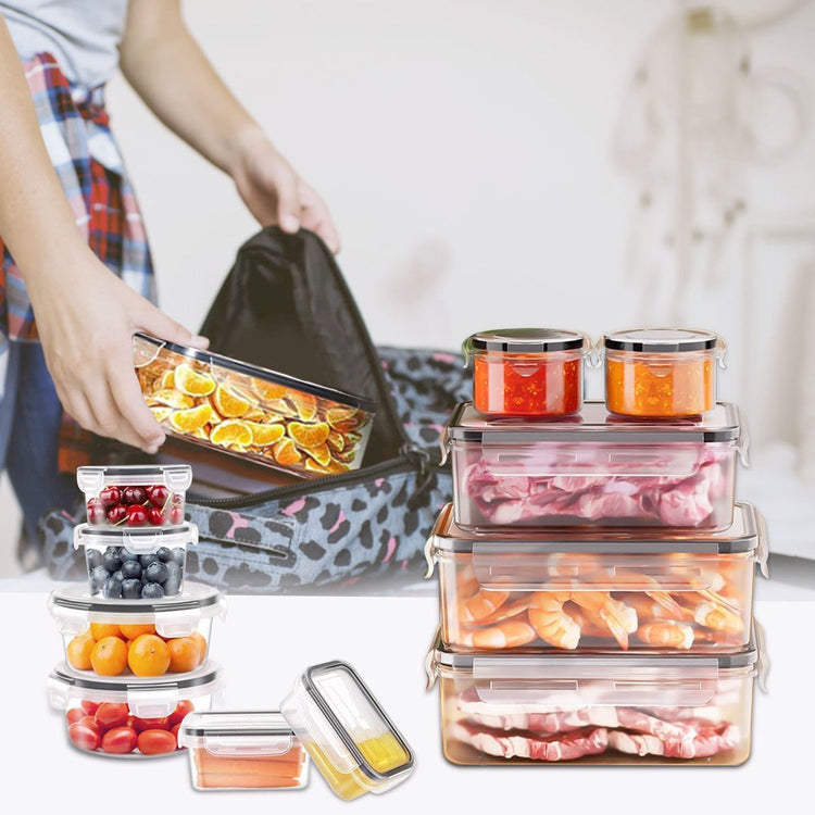 24 Pcs Food Storage Containers with Lids Airtight (12 Containers & 12 Lids), Plastic Meal Prep Container for Pantry & Kitchen Organization, Bpa-Free, Leak-Proof