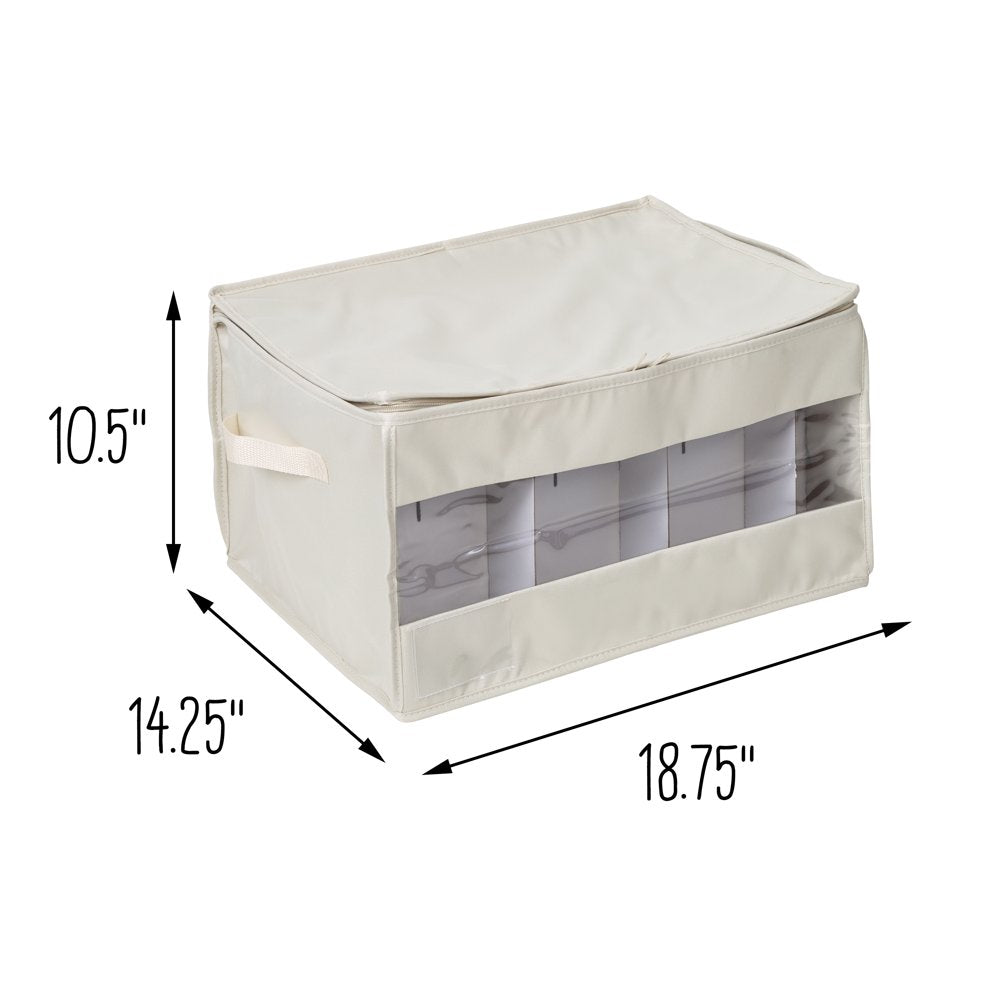 Polyester Stemware Storage Box Set of 2, Natural