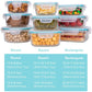 Glass Food Storage Containers with Lids, Glass Meal Prep Containers,Bpa Free (9 Lids & 9 Containers)