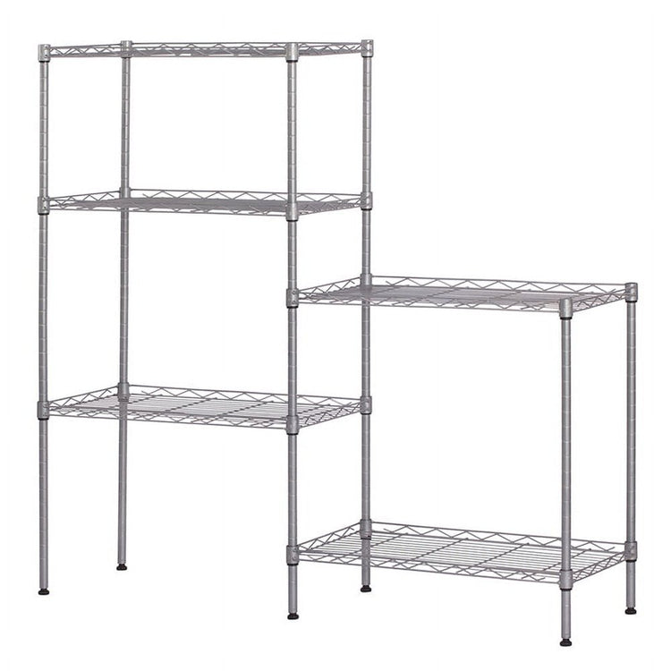 Wire Storage Shelves for Garage, 5-Shelf Metal Shelving Unit for Kitchen, Changeable Metal Utility Shelves Storage Rack, Durable Kitchen Shelving Unit for Garage Bedroom Bathroom, 21"X11"X 59", L6492