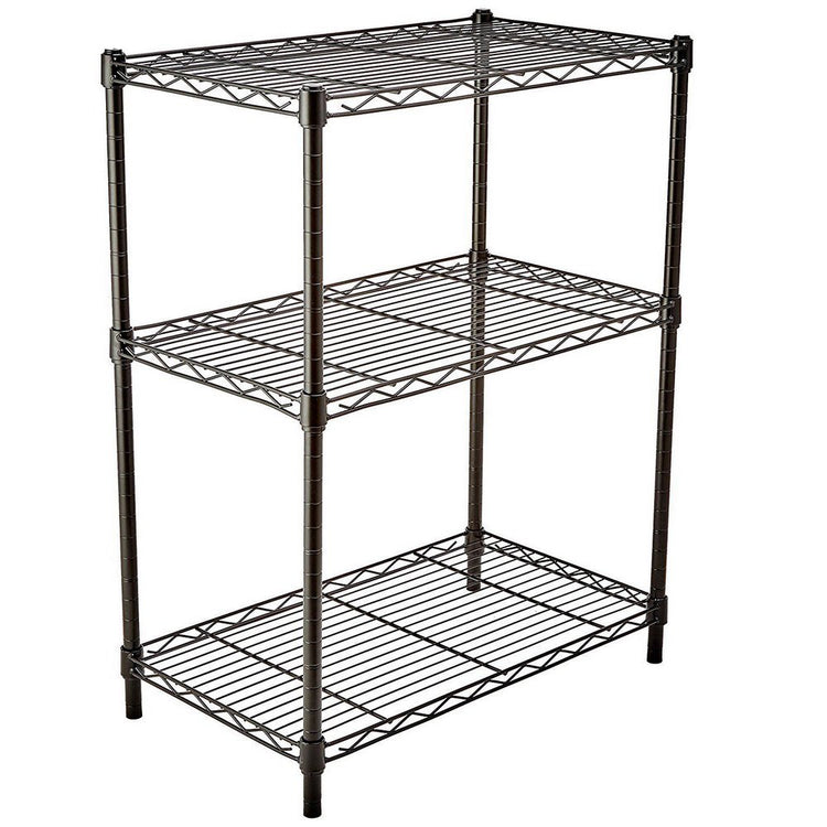 Ktaxon 3 Tier Black Heavy Duty Wire Shelves Organizer Wire Shelving Rack Unit,Metal Shelf