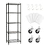 5-Tier Wire Shelving Unit, Narrow Kitchen Metal Shelving for Kitchen Storage, Metal Shelf Organizer Adjustable Storage Shelves