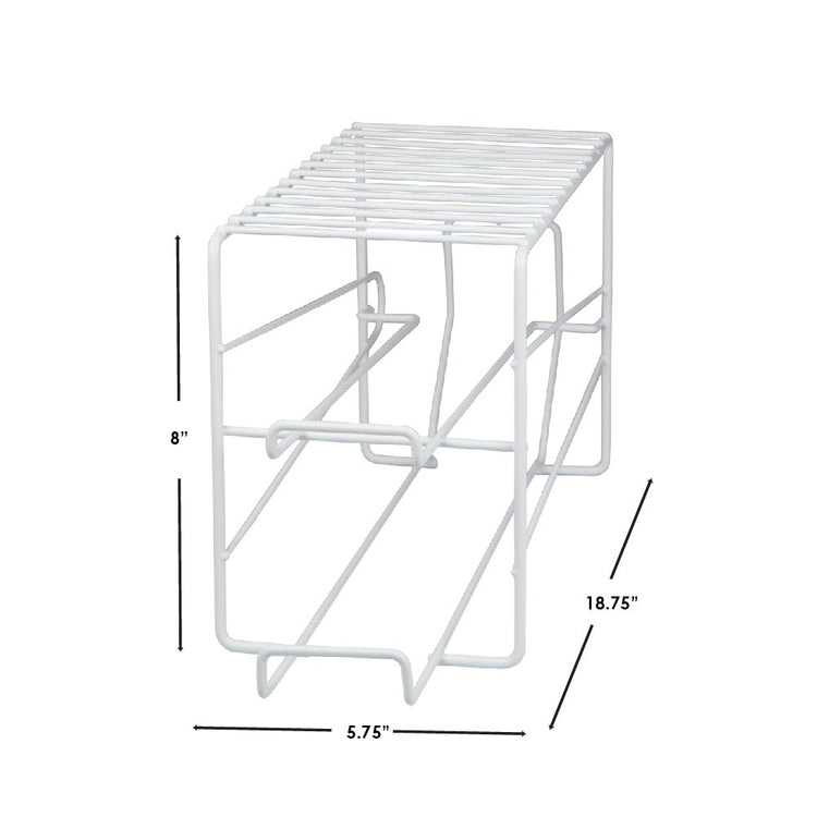 Vinyl Coated Steel Refrigerator 2 Tier Can Dispenser, White