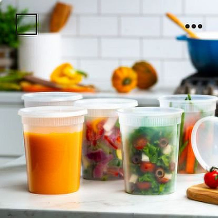 32 Oz Food Storage Containers with Lids Airtight Meal Prep Container, 24-Pack