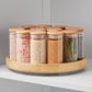 Bamboo Low Wall Organization Turntable Lazy Susan, Brown, 9.5" Diameter, Pack of 2
