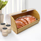 Bamboo Bread Box, Large Storage, Acrylic Easy Glide Cover with Handle, Polished Brown
